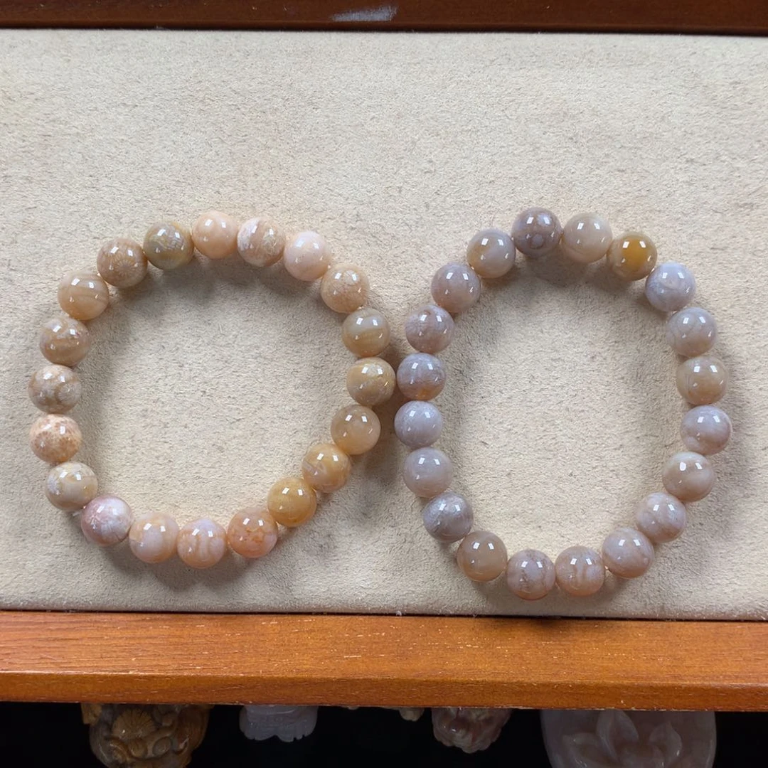 硅化珊瑚（珊瑚玉）9.9mm手串。30/条。未镶嵌