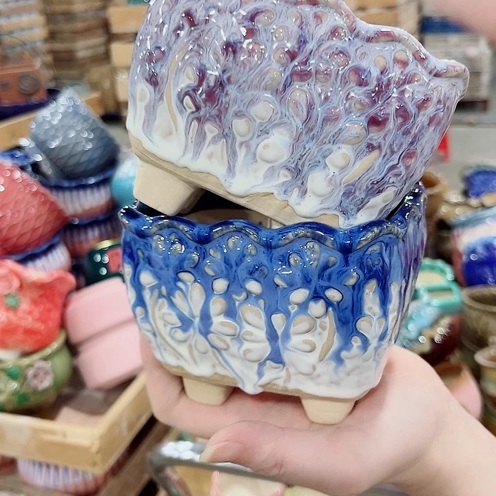 有孔.凑单10元陶瓷花盆发货！