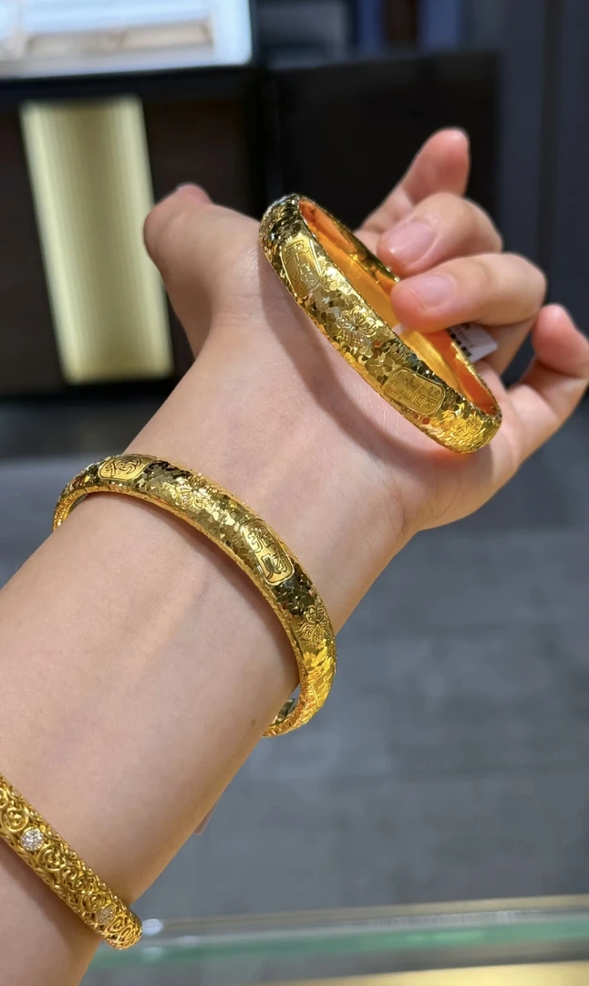 足银手镯 【吉言碎冰冰】爆闪招财纳福平安如意