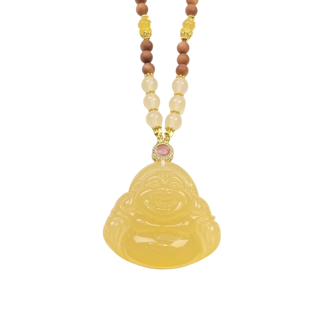 全玉化黄口血L佛公套链 A28-530