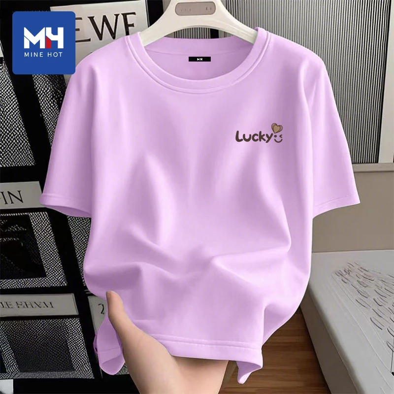 唐狮集团MH正肩短袖t恤女2025新款夏季大码半袖纯棉宽松休闲上衣H