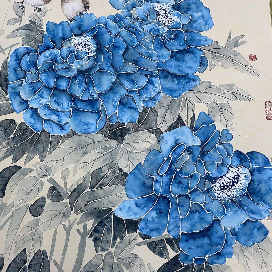 爱***丫国画纯手绘作品欣赏