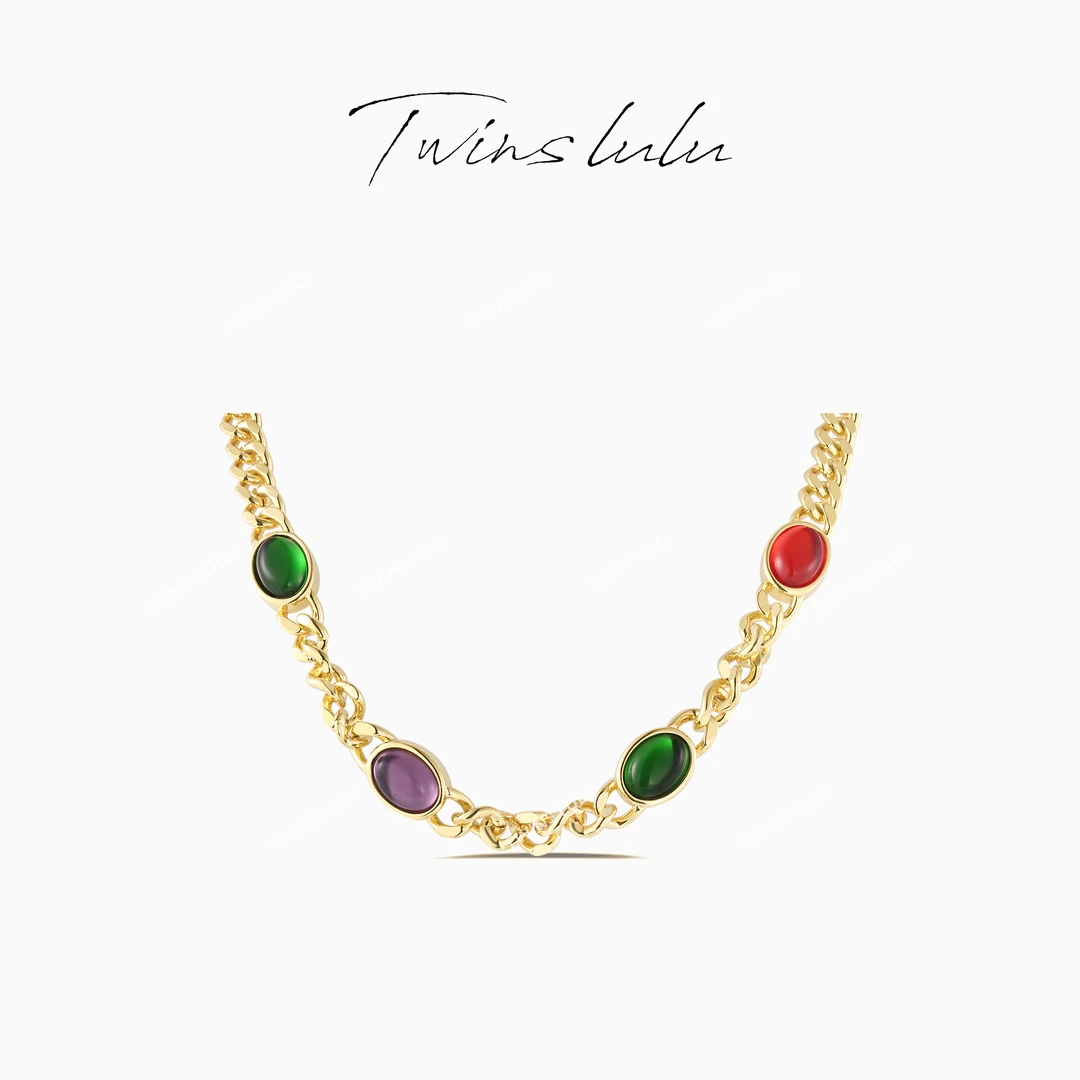 TWINS LULU 流光风 高级感精致彩色项链首饰女款送老婆TSJ9287