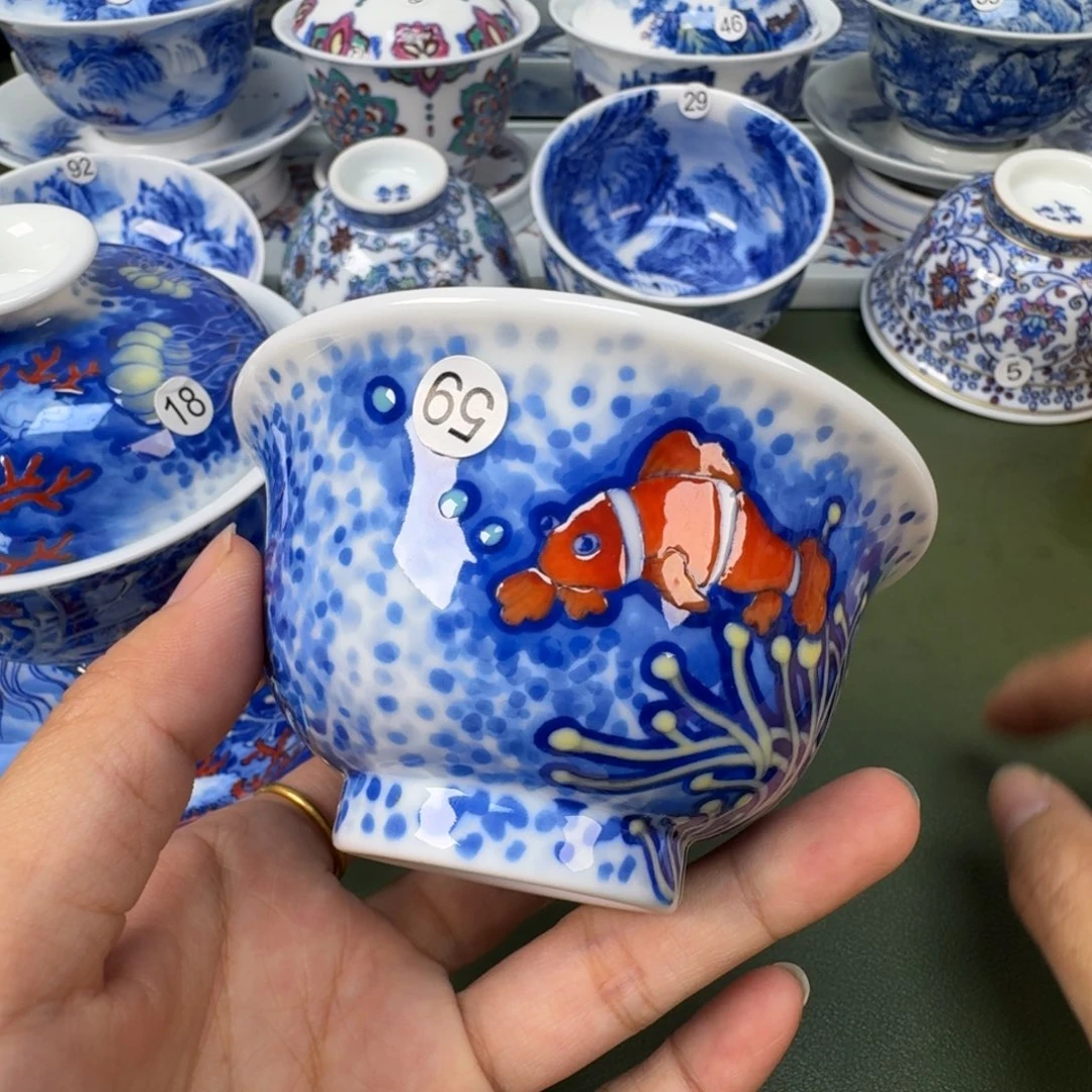 陶景德镇纯手工纯手绘茶具木木59