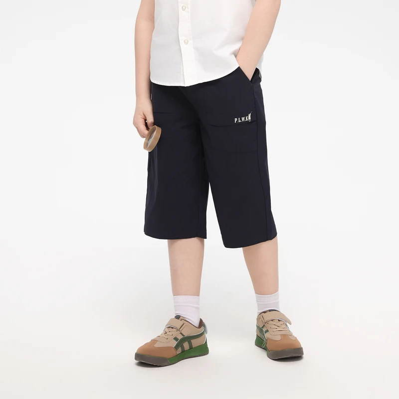 POLOWALK童装2025夏季新品男童七分裤短裤直筒裤