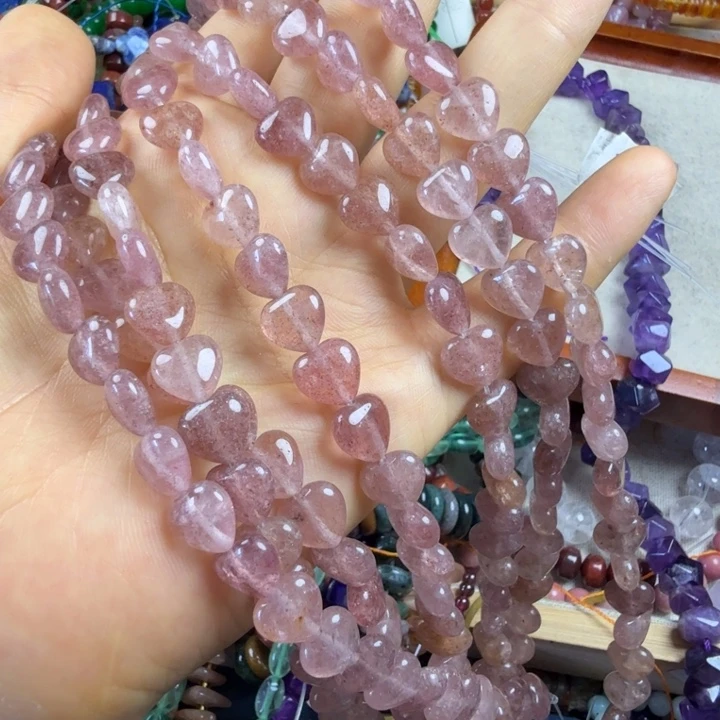 查罗石未镶嵌珠宝半成品卡10草莓爱心一条