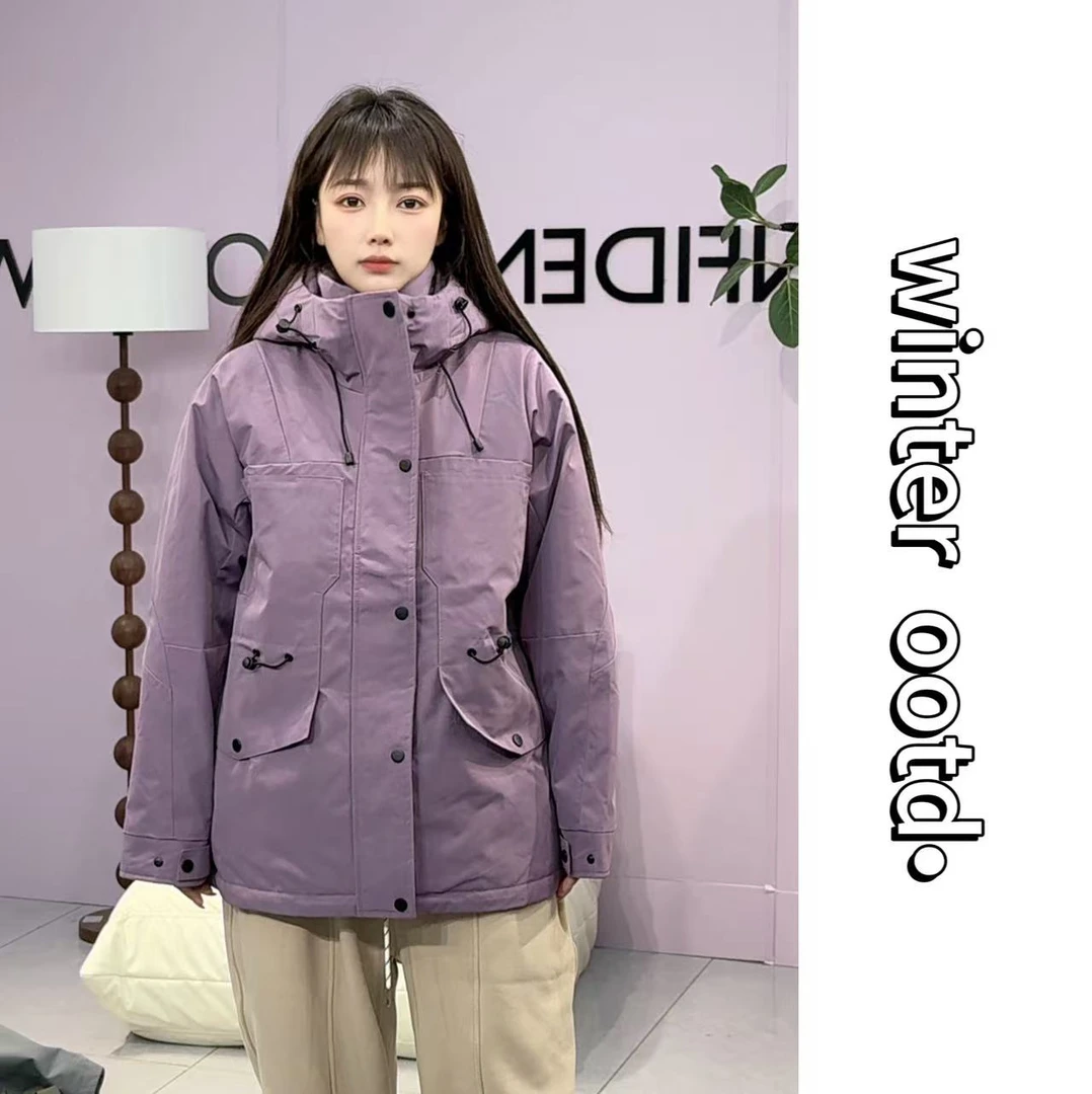 桑梓   韩版气质显瘦收腰冲锋衣羽绒服2516