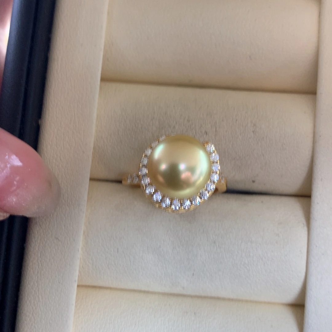 银S925镶嵌海水珍珠戒指