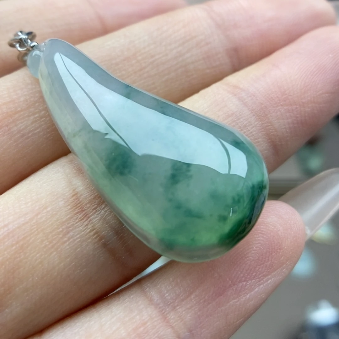 翡翠银S925镶嵌颈饰吊坠45