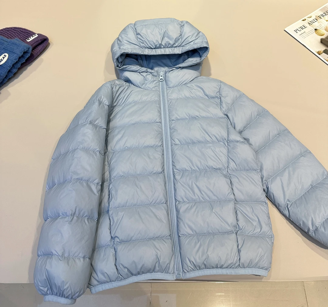 儿童冬装韩范90绒白鸭绒羽绒服轻薄款连帽羽绒外套    25670