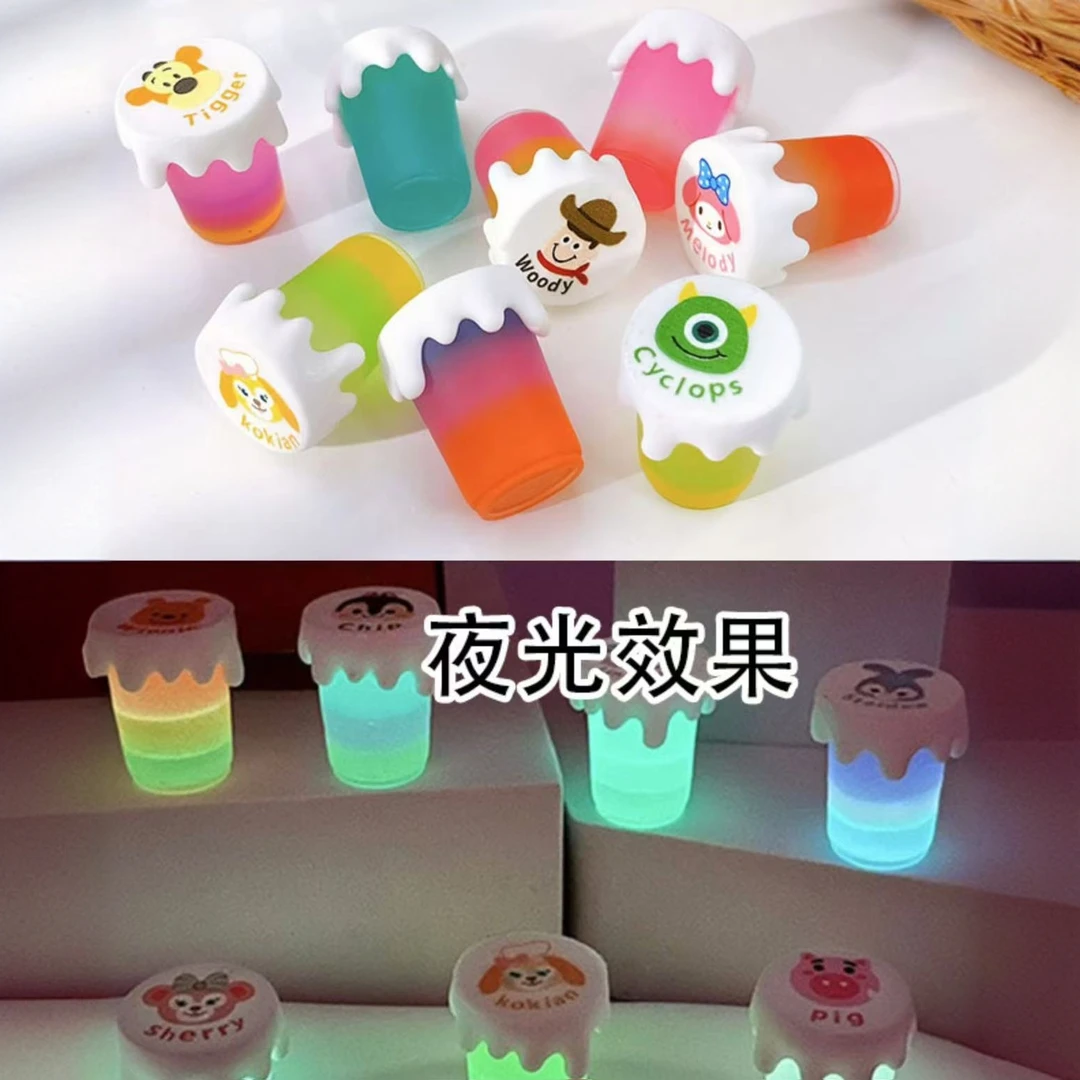 （九宫格 许愿 对对碰）卡通果酱杯DIY萌粒摆件