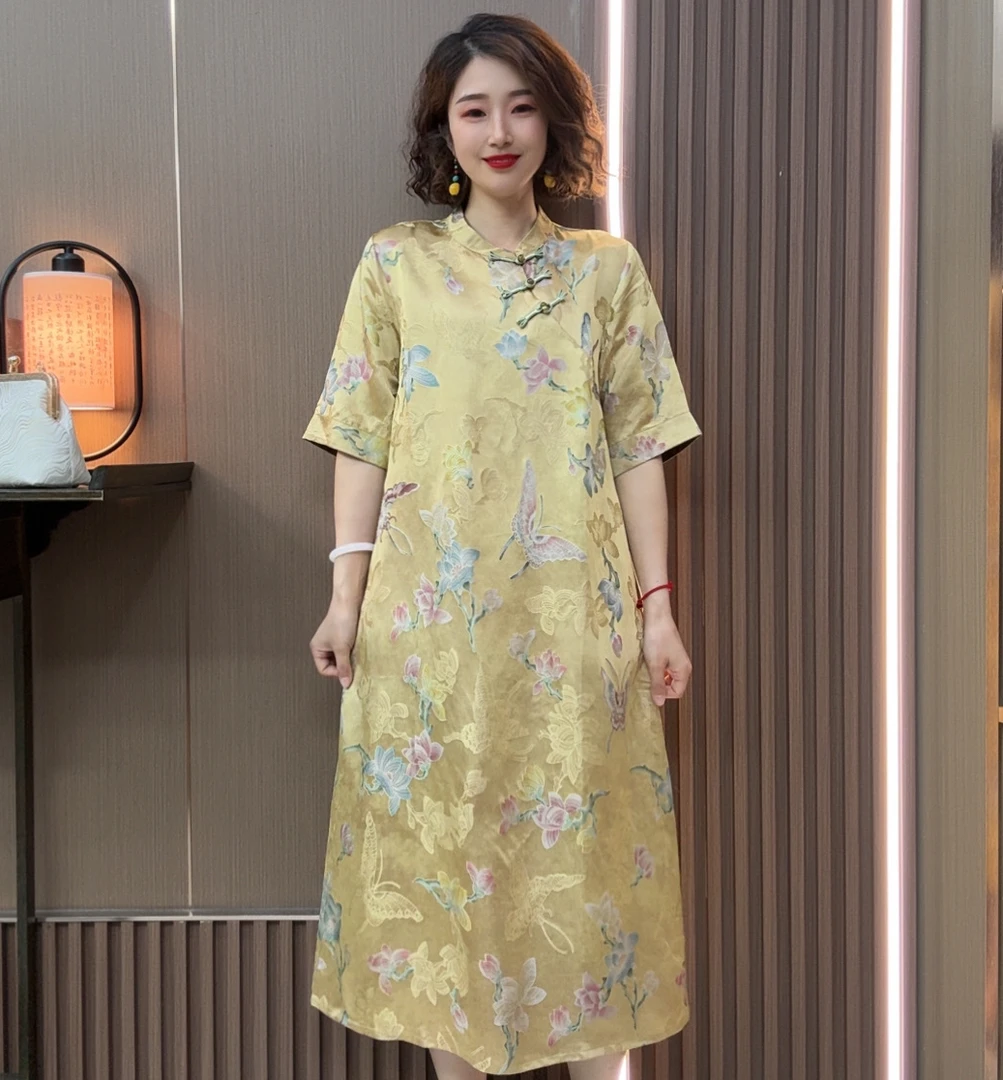 【蝶恋】新中式国风显瘦中长款气质改良旗袍连衣裙