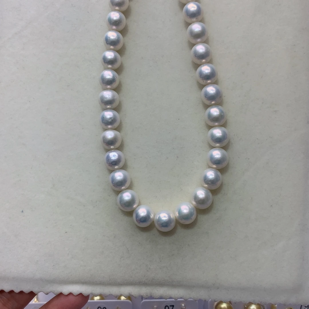 淡水珍珠银S925镶嵌项链9-11