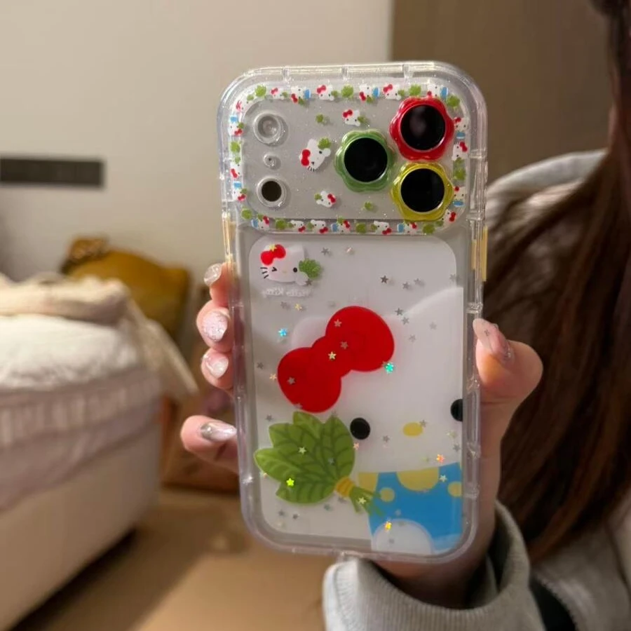 花朵镜头好运柚子叶凯蒂猫适用苹果17ProMax手机壳保护套16pro/15