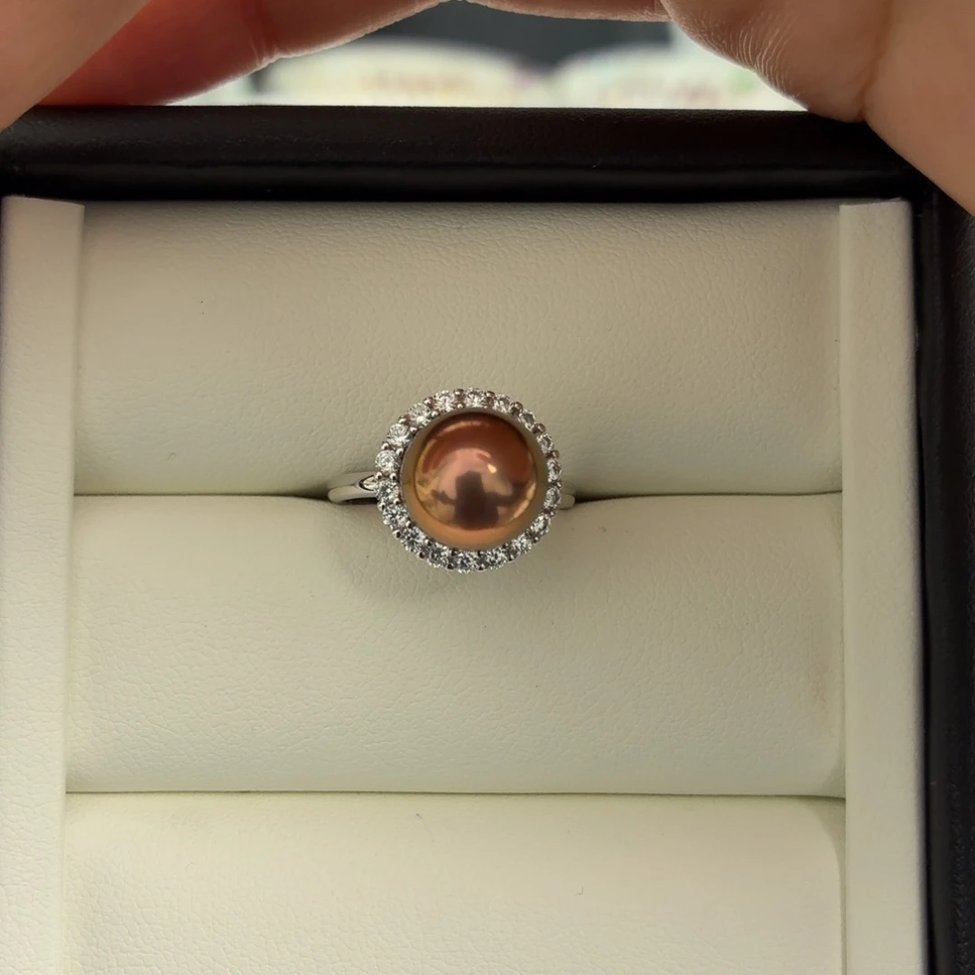 银S925镶嵌戒指淡水珍珠不要盲拍