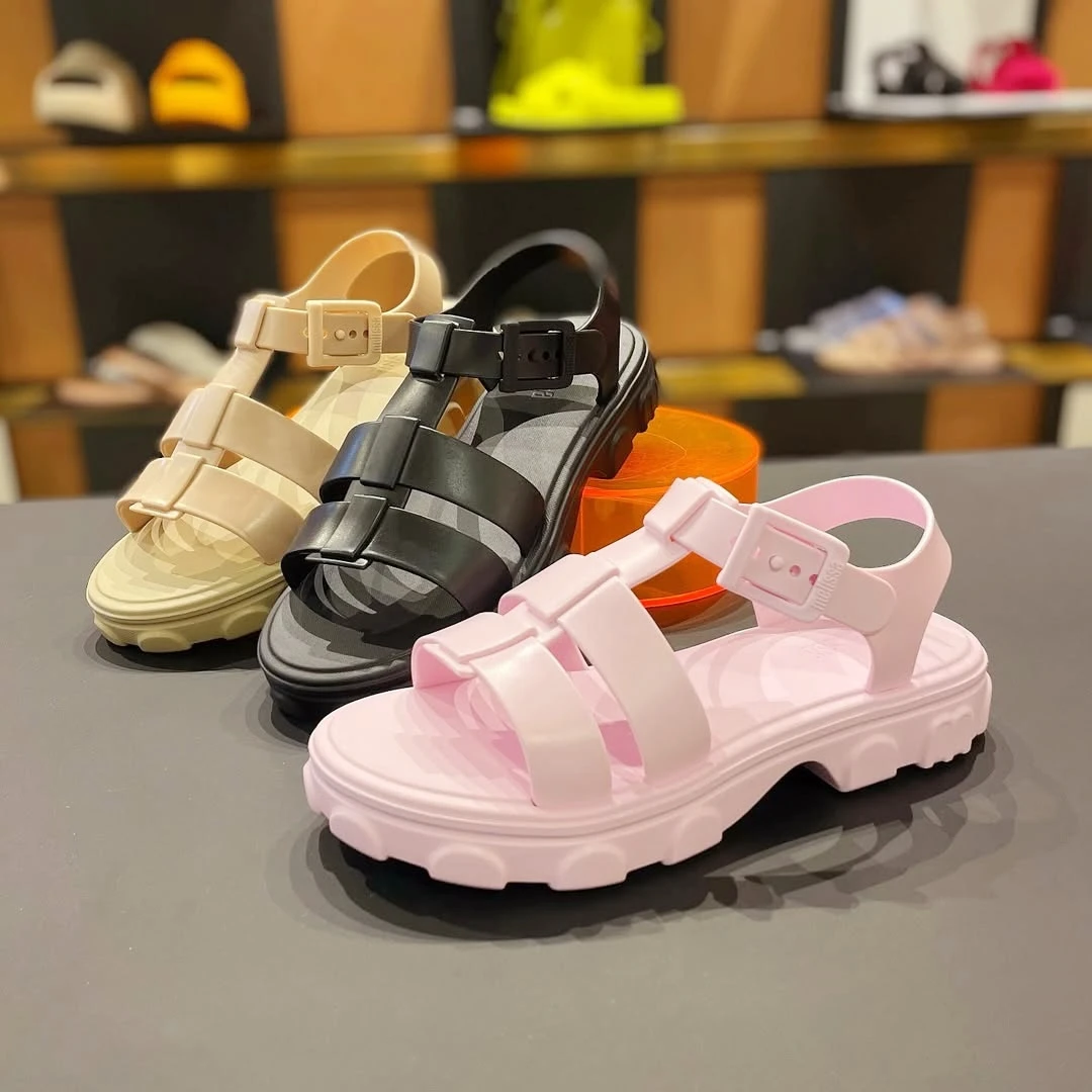 25正品巴西原装进口梅丽莎露趾松糕厚底罗马女凉鞋果冻香鞋