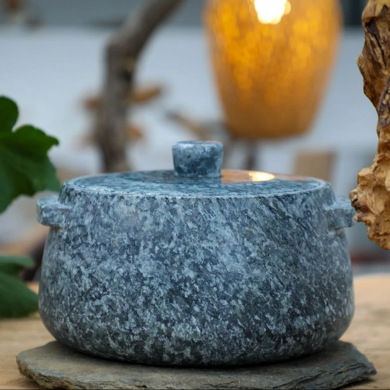 藏宸丨双耳皂石锅【通用款】西藏墨脱纯天然皂石石锅煲汤锅4L、5L款