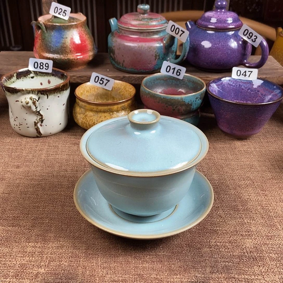 瓷片钧瓷茶壶茶具