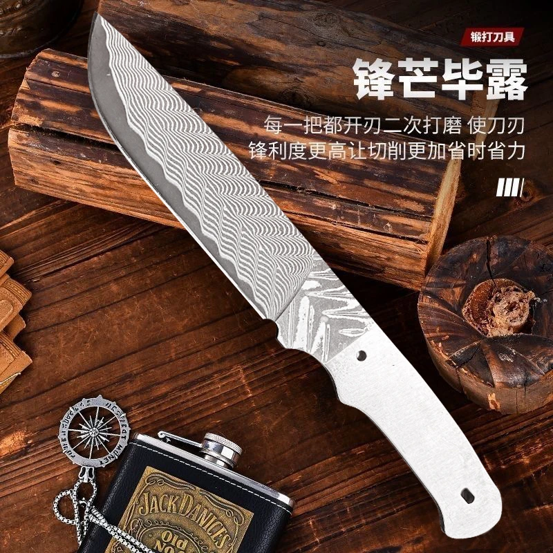大马士革锻打高硬度锋利野外露营家用厨房剔骨刀多用刀水果刀刀具