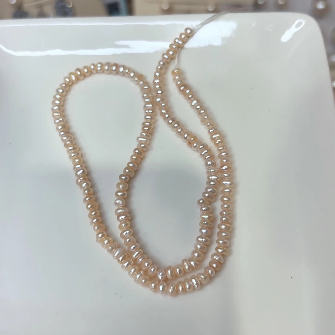 锆石非金属3-4，珍珠项链，不带扣子