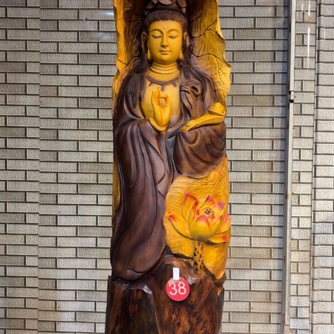 ༺***y香樟木香樟木材质南海观音  220 50 50《不上楼不入户》