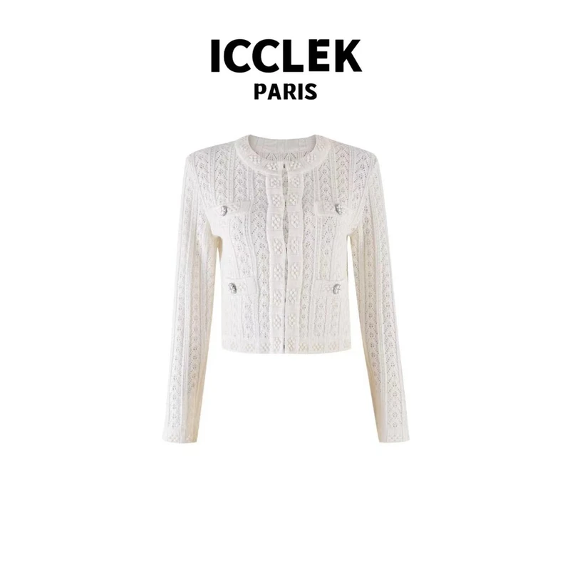 【小鱼专属】圆领四口袋开襟长袖针织衫 夏季 休闲 百搭 -2539