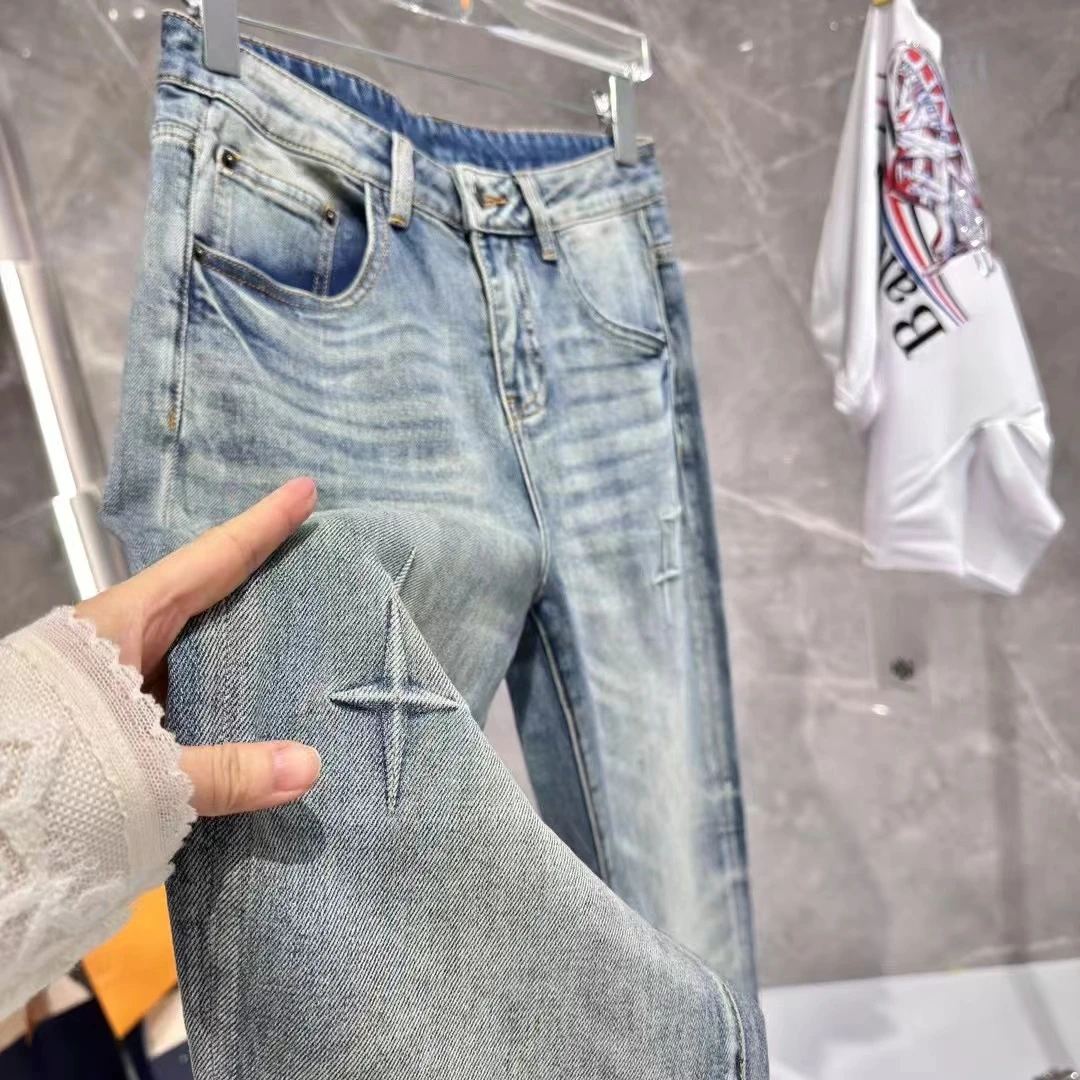 《沙恩名品》2025年夏季新款男士高端欧货直筒牛仔裤