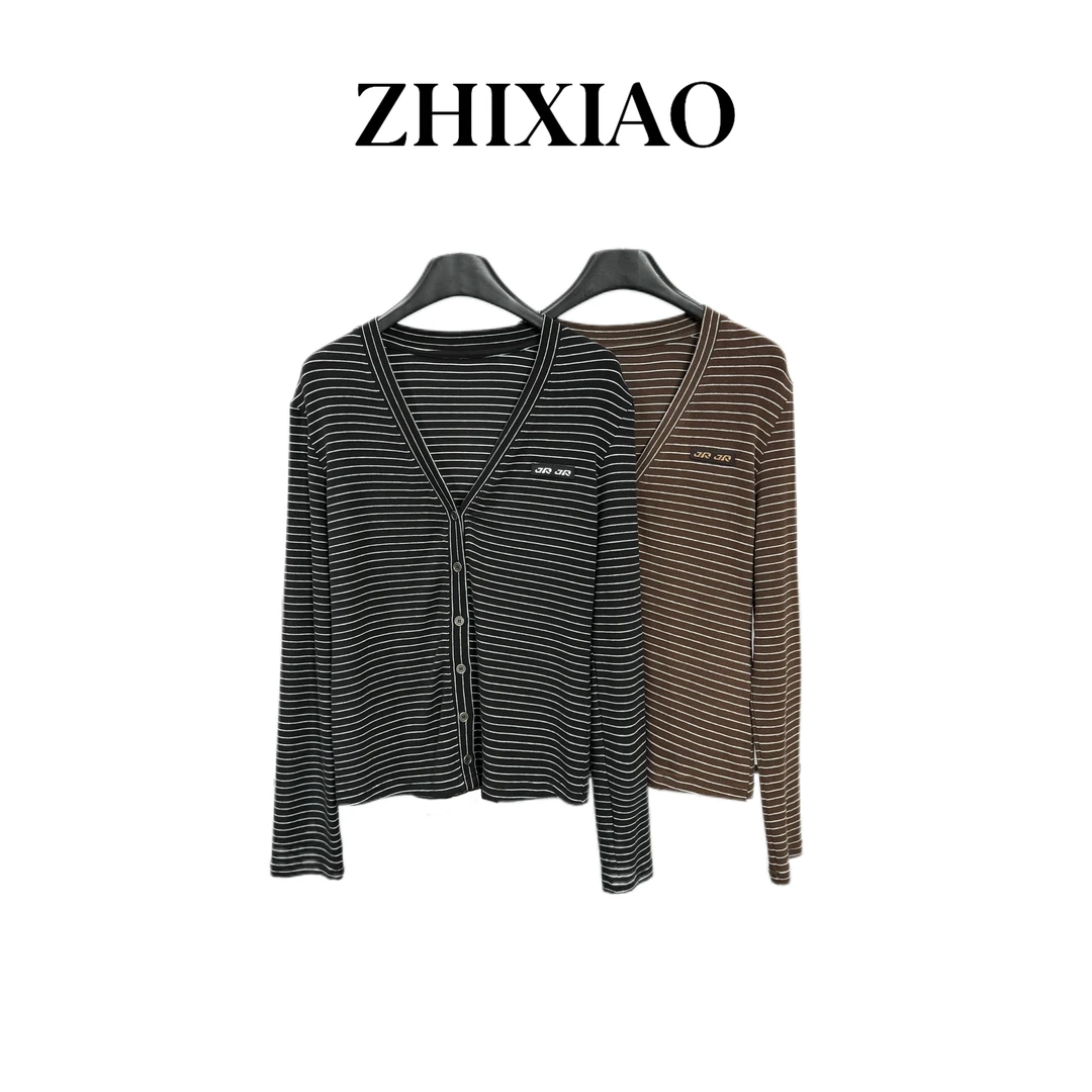 【ZHIXIAO】秋冬新款：条纹长袖开衫91568