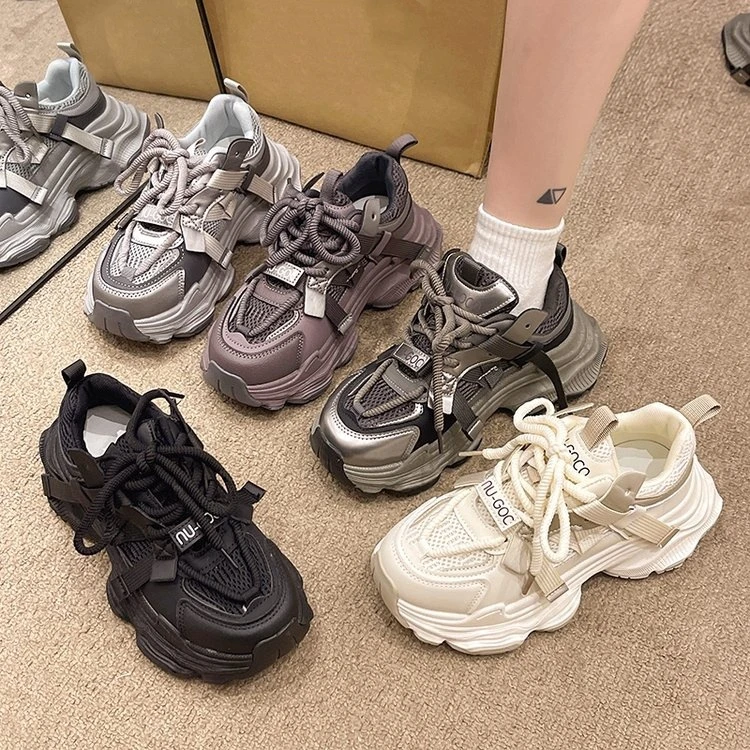 老爹鞋女2025春秋季新款爆款百搭小白鞋厚底增高休闲运动鞋女鞋子