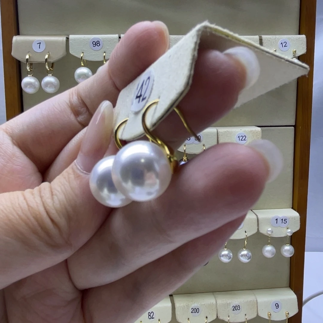 淡水珍珠耳饰银S925镶嵌