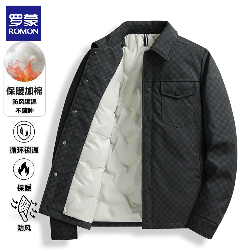 罗蒙棉服棉衣户外休闲保暖外套商务休闲简约上衣时尚潮流帅气百搭