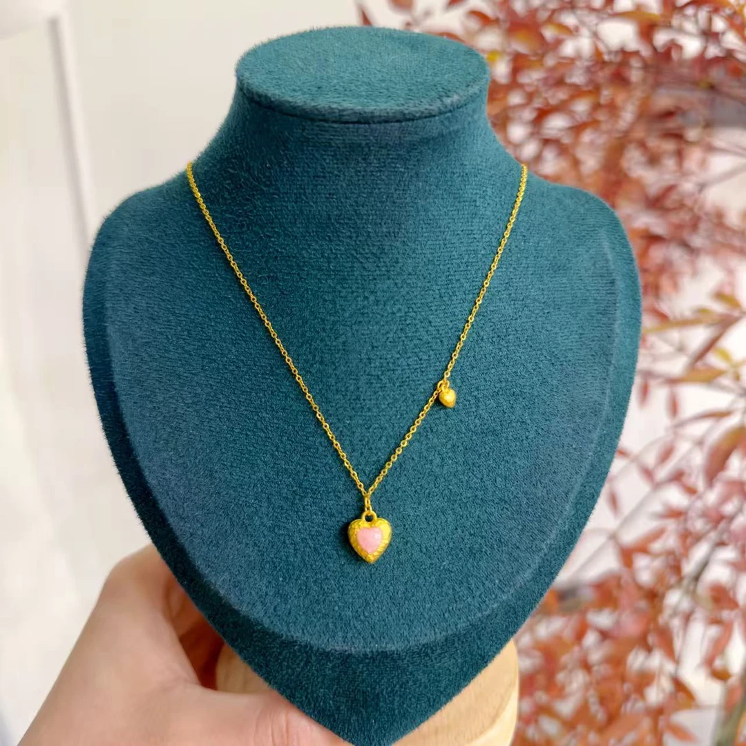 【小鹏黄金】足金999珐琅爱心项链4.77