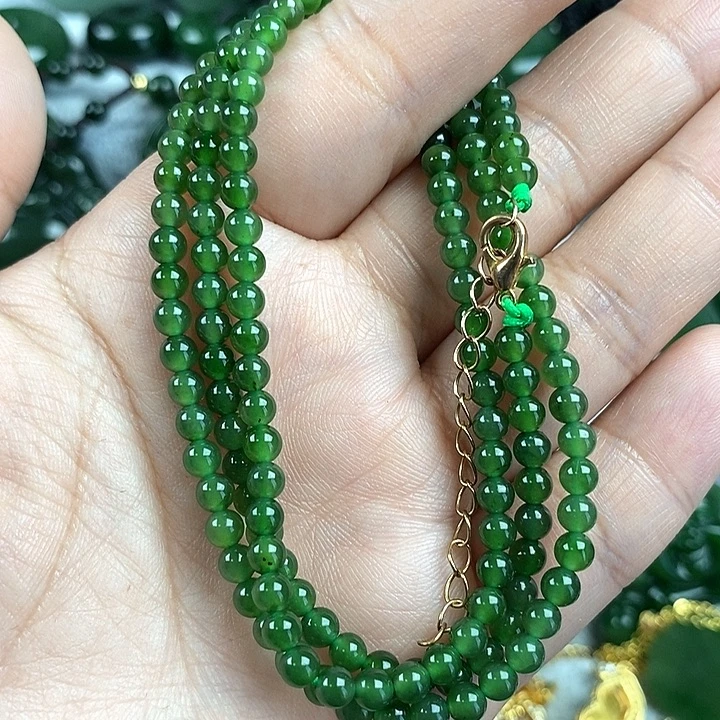 和田玉（碧玉）未镶嵌颈饰4mm