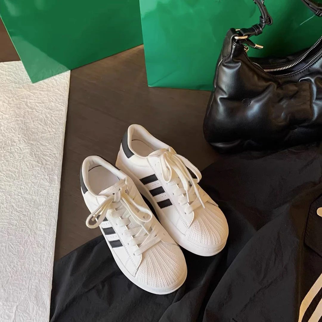 贝壳头休闲板鞋女百搭透气真皮小白鞋