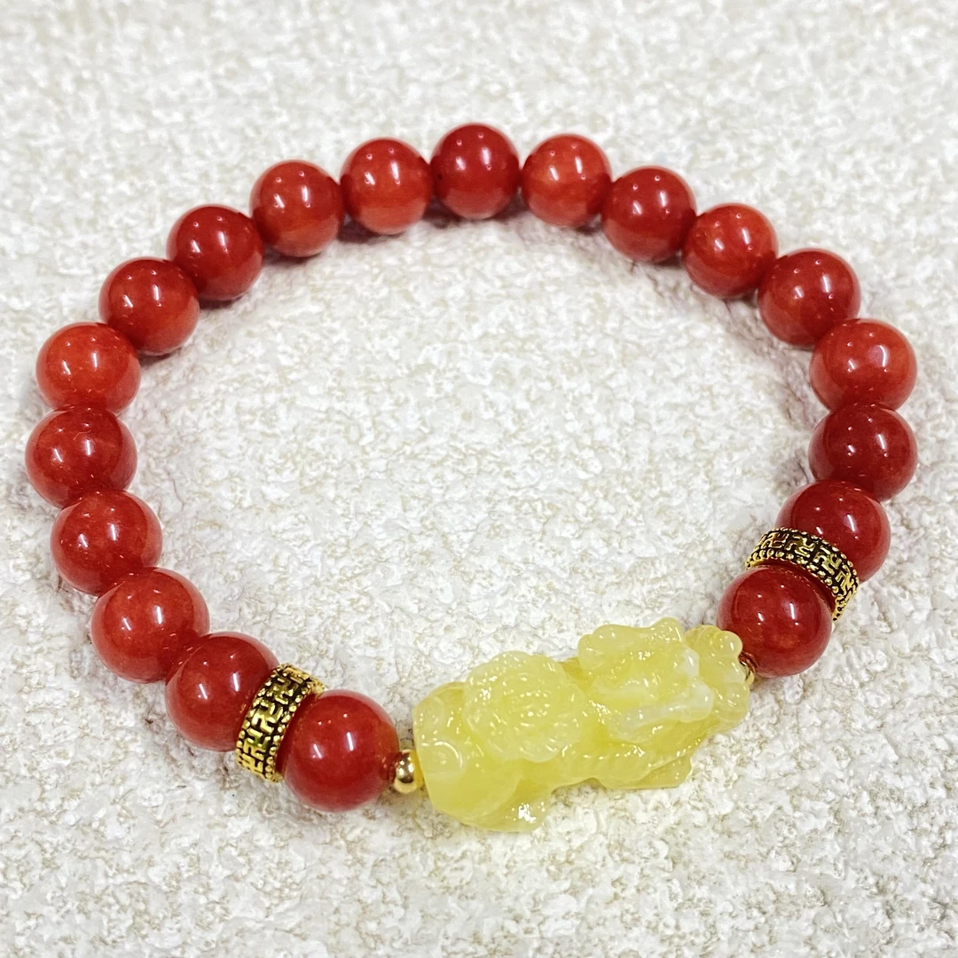 YHKINGS1566设计师款8m南红玛瑙单圈简约多样性发其一不带礼盒