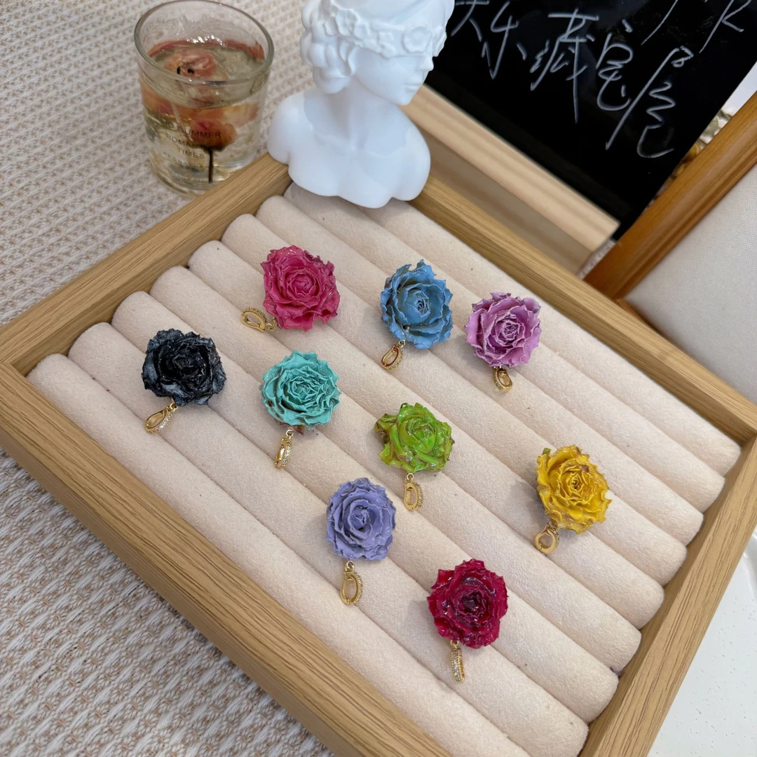 真花制作永生花花头每一朵都是真花制作都带着万能扣