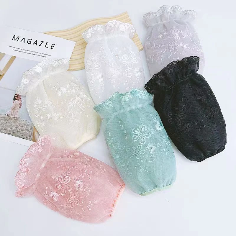 蕾丝袖套女秋冬家务办公防脏套袖工作防污成人洋气韩版护袖心馨秀