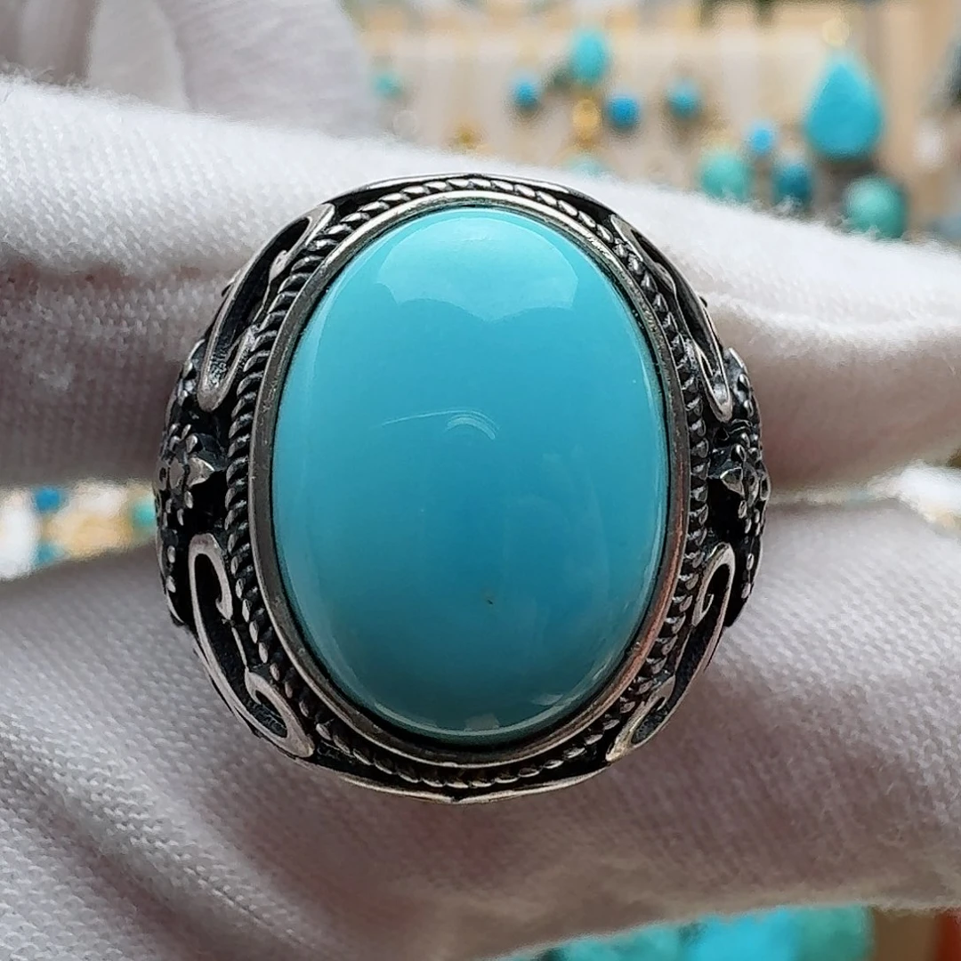 绿松石珠宝奇石银S925镶嵌