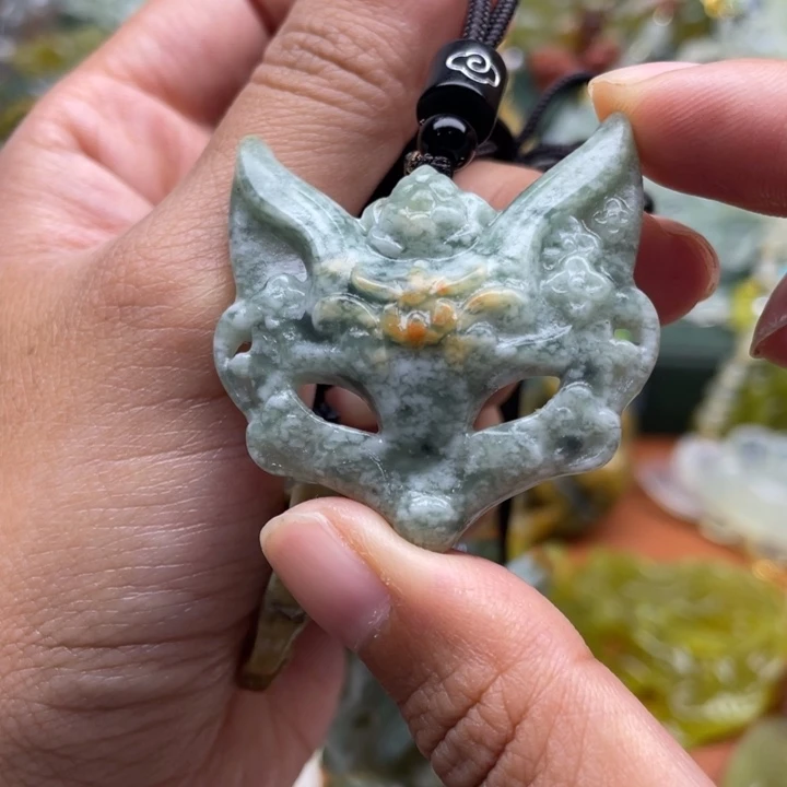 未镶嵌岫玉吊坠毛衣链锁骨链