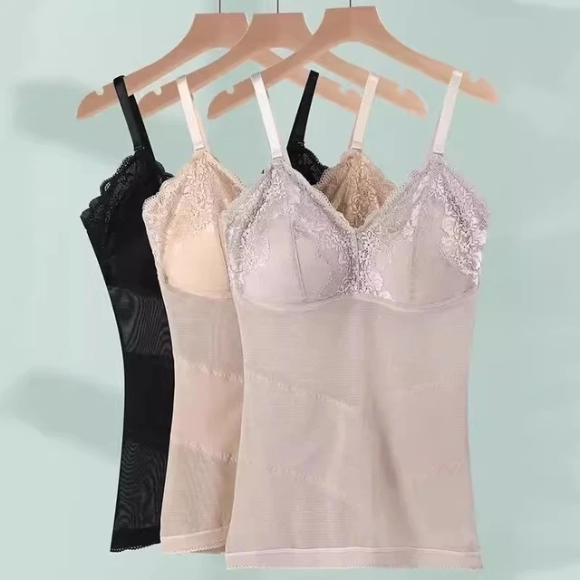 2025新款带胸垫一体式收腹吊带背心女内搭性感美背塑身衣薄款美体