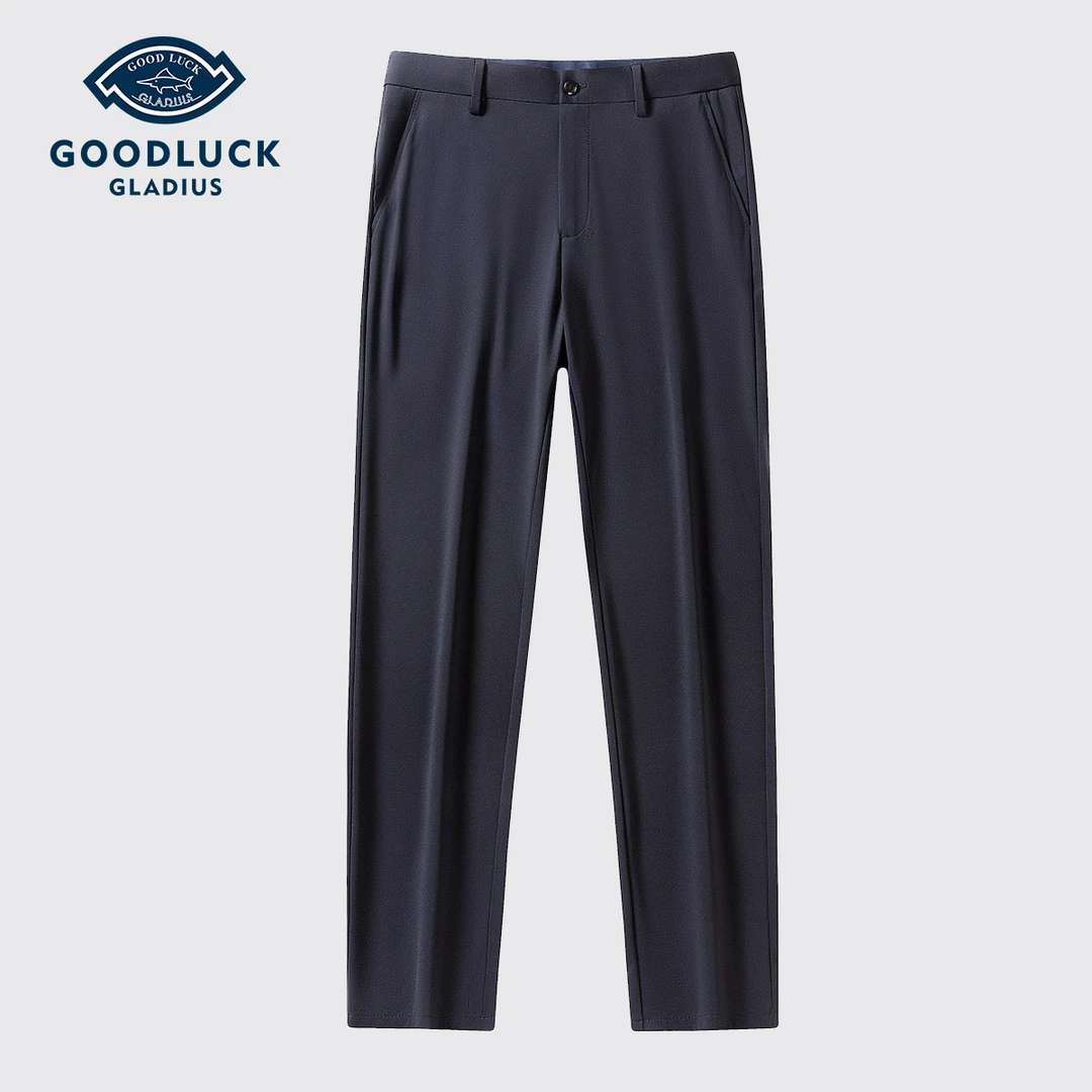 德鲨鲨鱼薄款夏季休闲裤冰丝裤子高弹运动修身速干裤-L1T57205