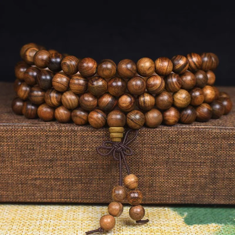 非金属木质手链 108颗款木质手链手串可盘玩长链百搭