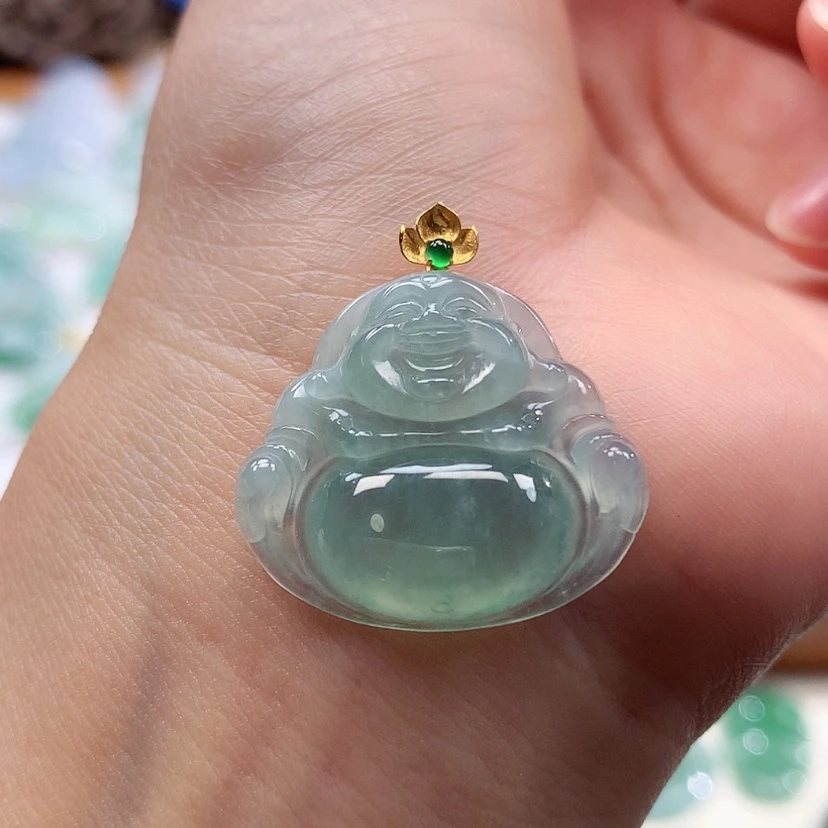 【闪购商品】翡翠18K金镶嵌吊坠(赠链)
