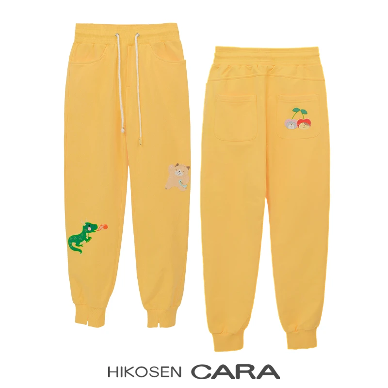 HIKOSEN CARA卡拉猫纯棉樱桃龙猫运动休闲束脚裤长裤百搭卫裤
