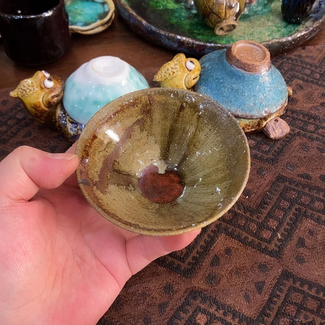 手工制作柴烧茶具