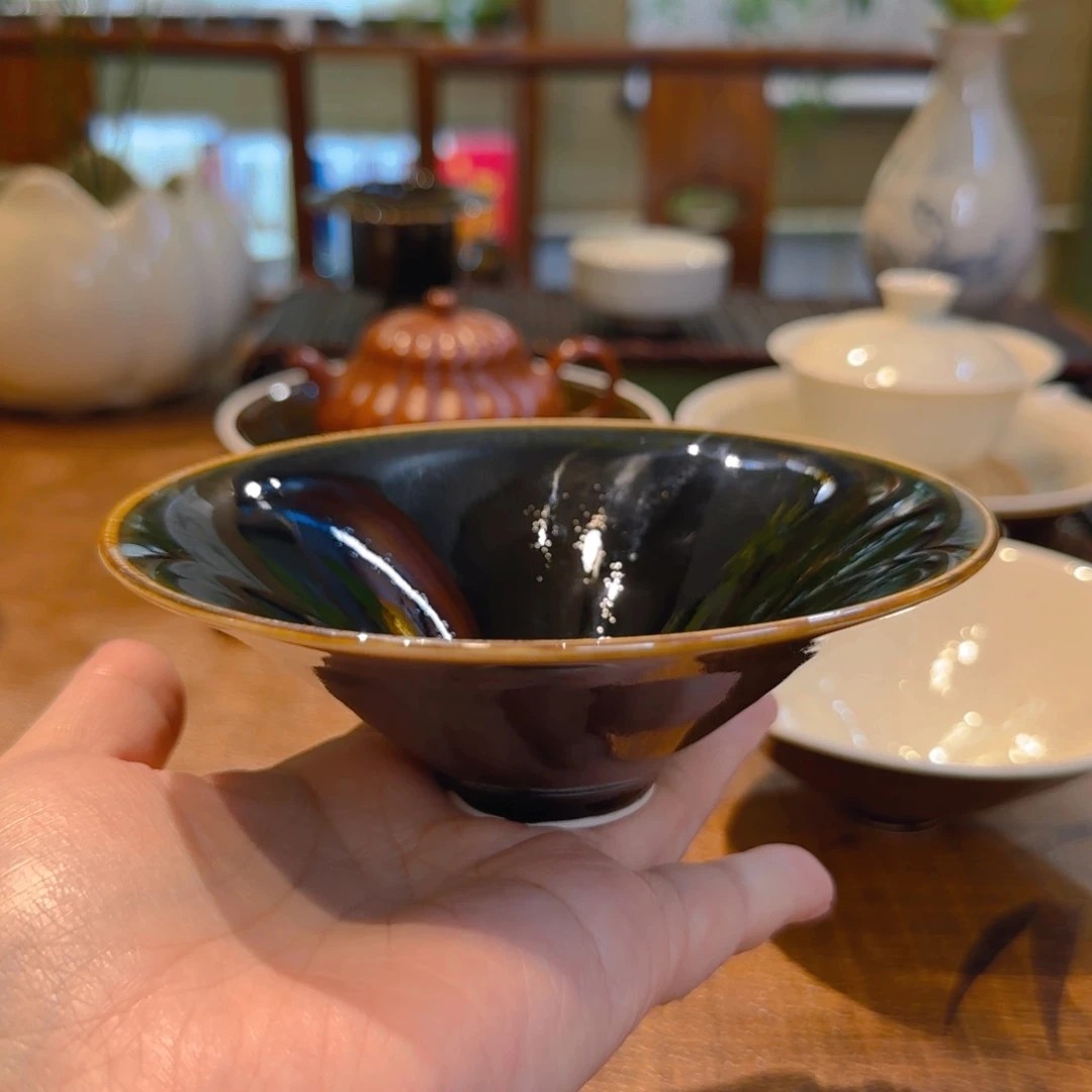 黑定大斗笠 口13.7cm