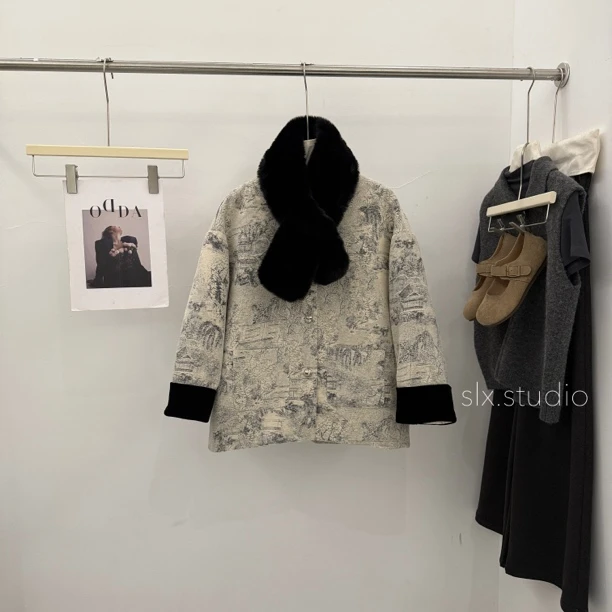 slx@ 3861 中式围脖外套