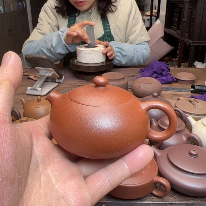 红泥茶壶红降坡泥半手精工制作西施150c c