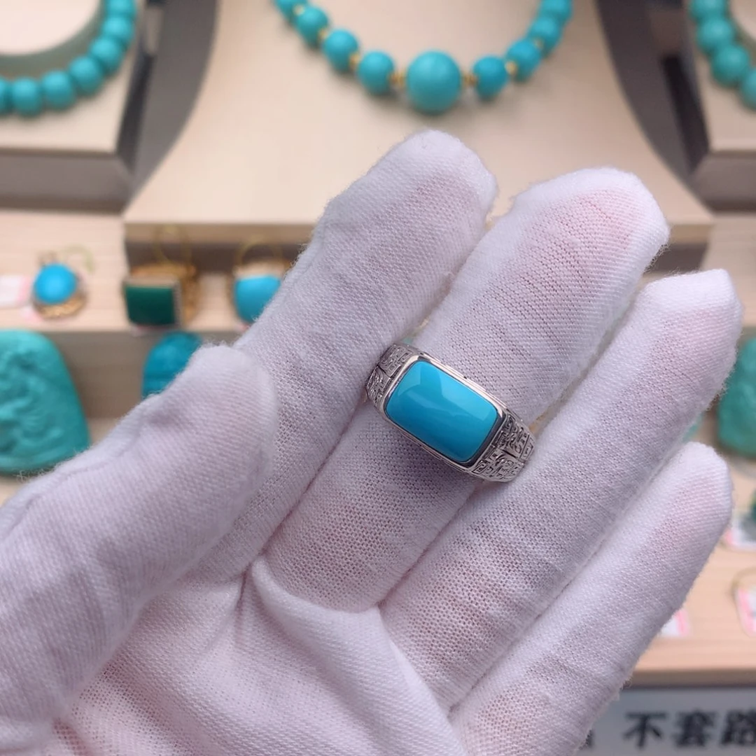 绿松石珠宝奇石银S925镶嵌