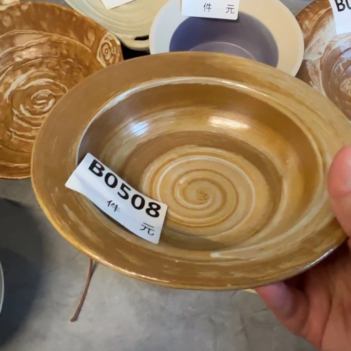 瓷508粗陶草帽碗1个装